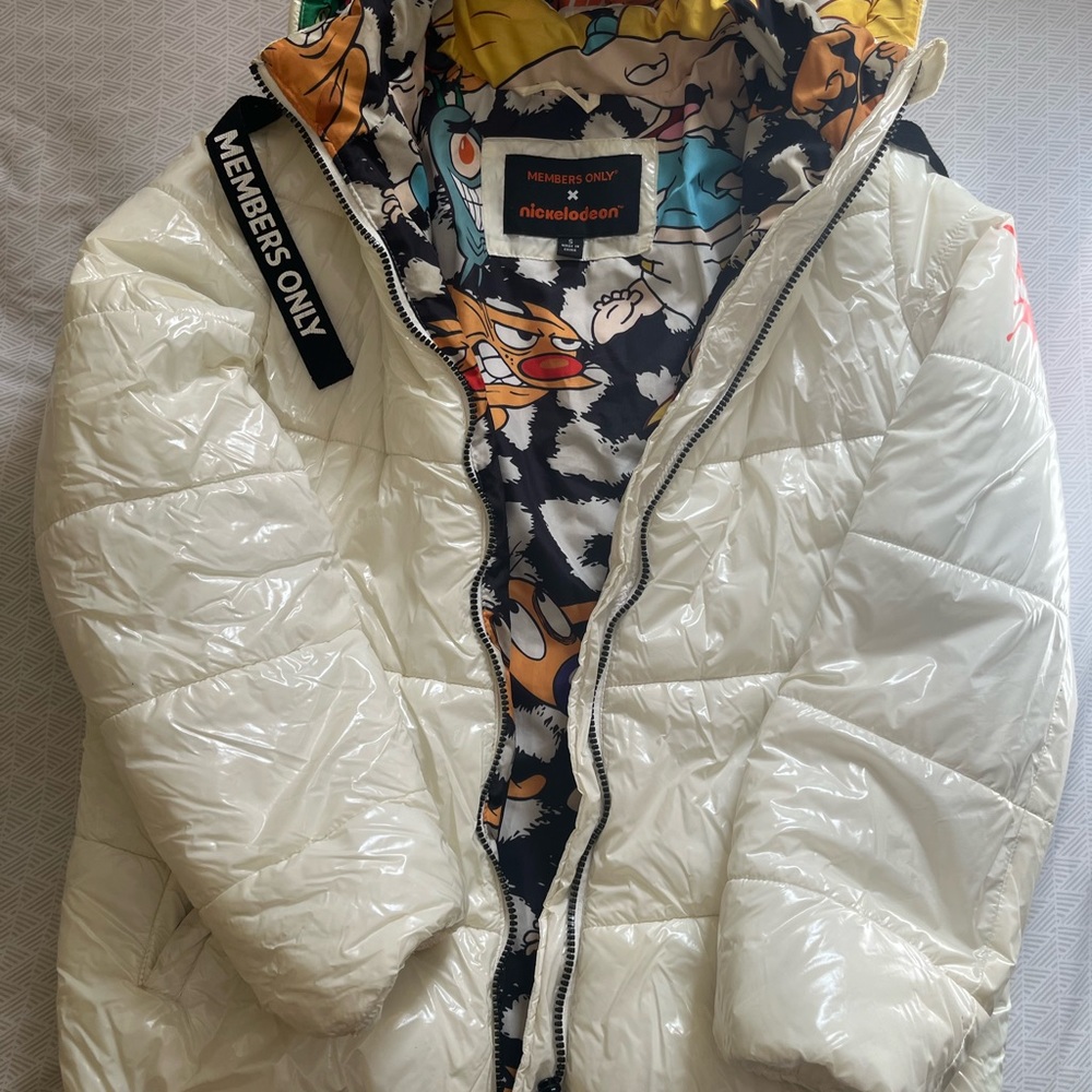 Members Only + Nickelodeon White Puffer Jacket